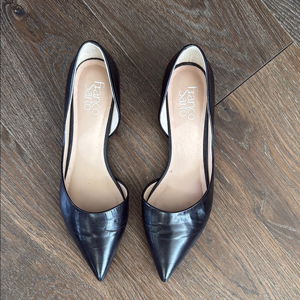 Franco Sarto black leather asymmetrical flat - Neiman Flat